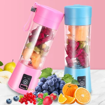 SYW Mini USB Rechargeable Home Blender And Mixer 6 blades Juice Plastic Electric Juicer Cup Portable Blenders