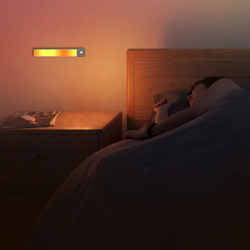 2024 New USB Rechargeable Magnetic Colorful Interior Lamp Cabinet Light Sensor