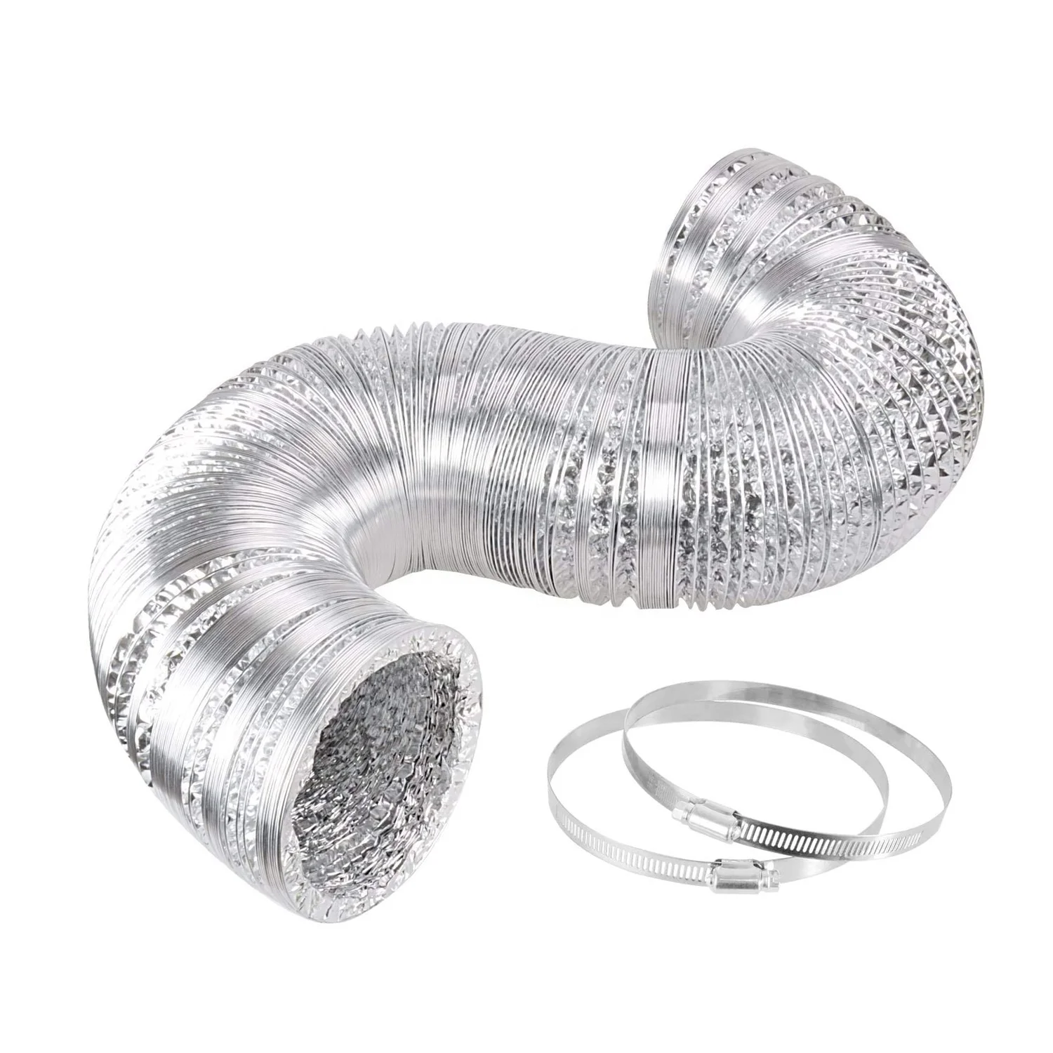 HVAC System Dryer Vent Hose Aluminum Flexible Duct Ventilation Kit