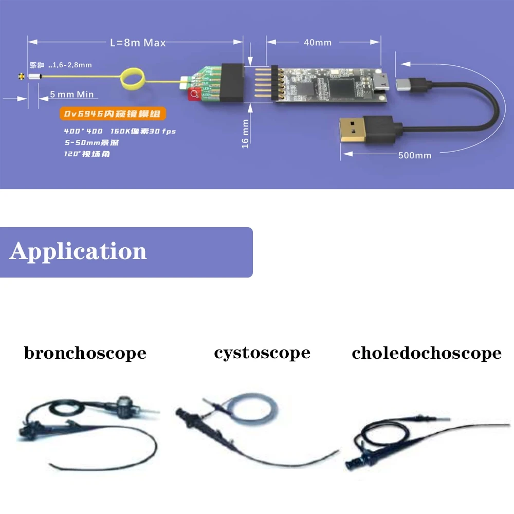 high definition camera module endoscope camera for connect to computer ovm6946