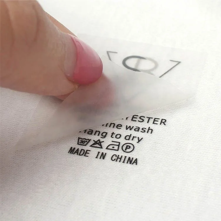 Custom Logo Washable Baby Collar Elastic Iron on Clothing Labels Shirt Tags Heat Transfer