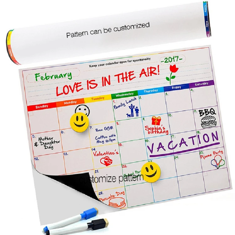 eco custom soft colorful magnetic chore chart for kids with marker dry erase