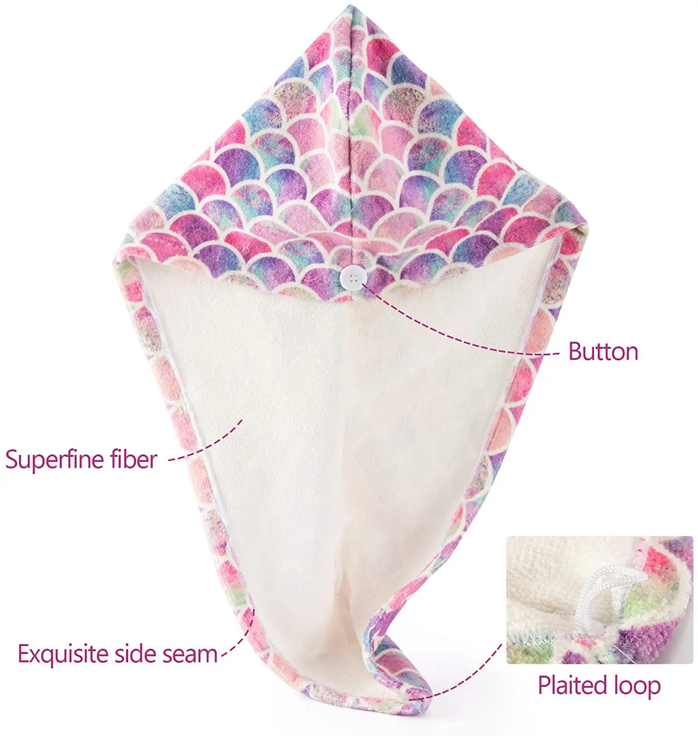 Custom Prints Super Absorbent Terry Shower Head Microfiber Rapid Dry Hair Turban Towel Wrap For Drying Hair