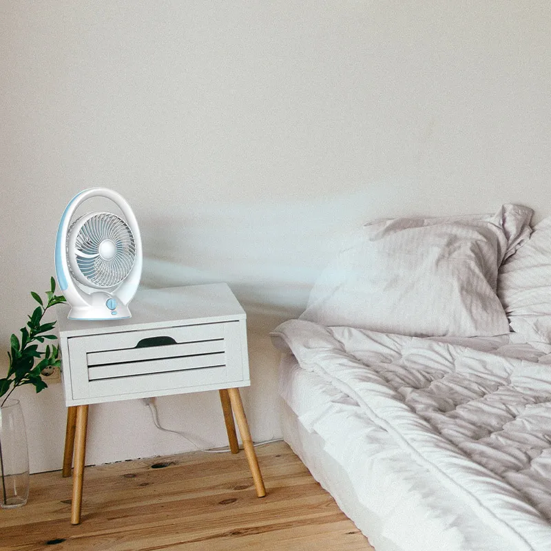 CHANGRONG Rechargeable Mini Table Fan 6 inch USB Fan with replaceable lithium battery and handle