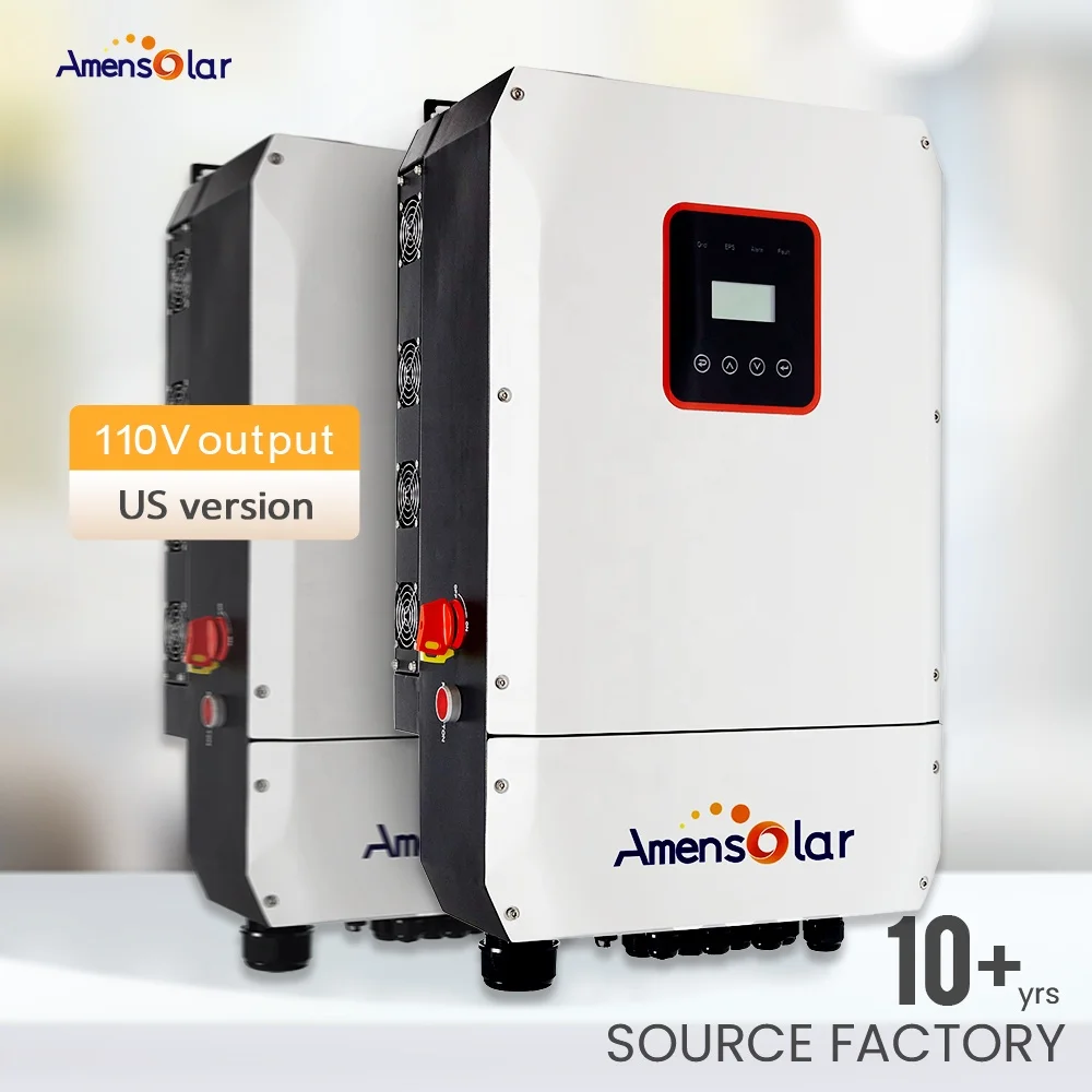 Amensolar 10kw Split Phase Solar On/Off Grid Inverter 48V 60Hz Pure Sine Wave 110V Output US Market 5KW 8KW Hybrid Inverters