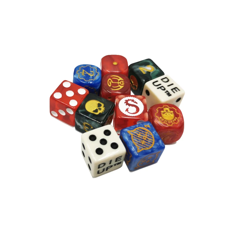 Acrylic Customized Engraved logo Dice for Games
