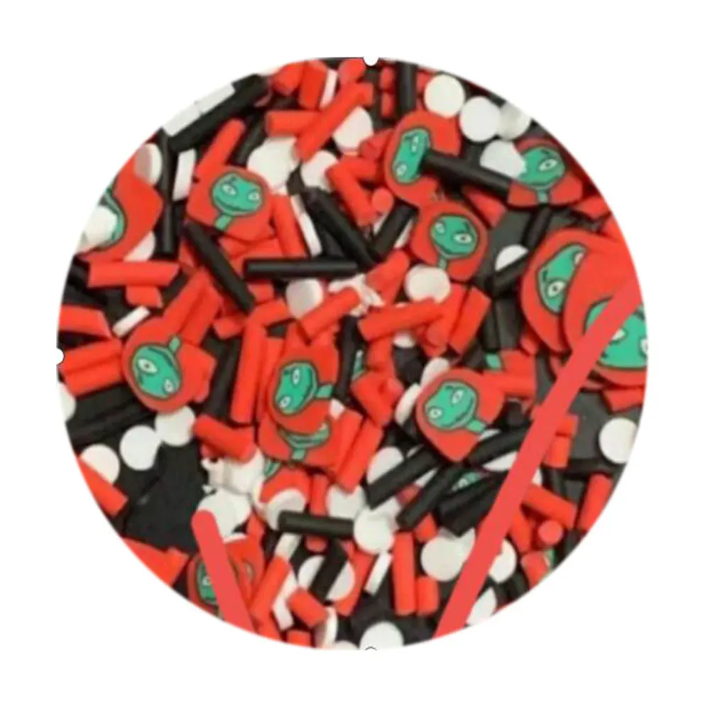 Halloween Series Jack and Sally Face Assorted Clay Slices with Long Candy Sprinkles for DIY Crafts Filling