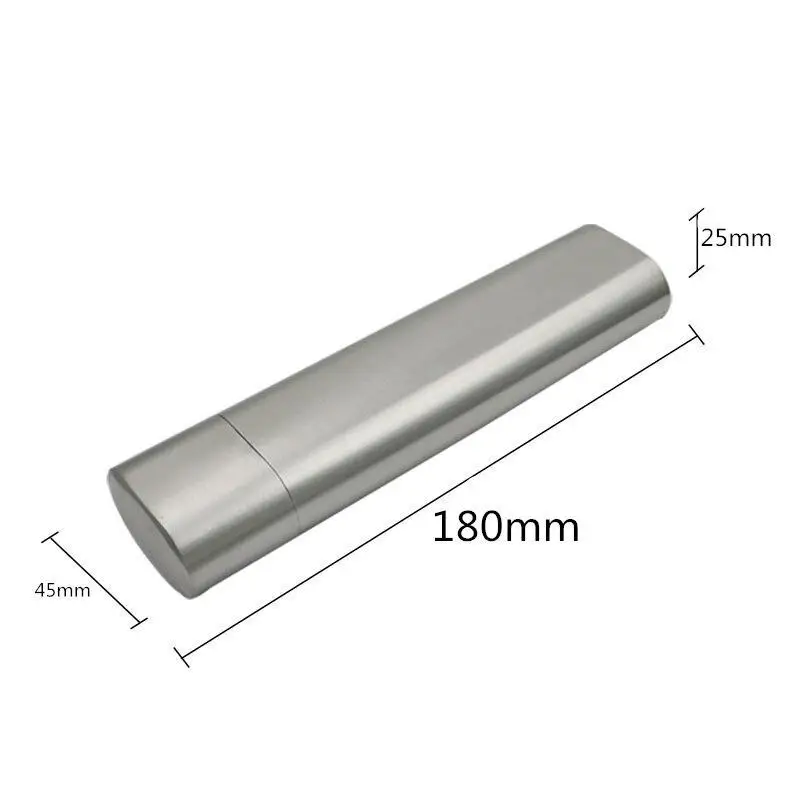 Two-in-one Brushed Cigar Flask 1 Cigar Holder and 2 Oz 304 Stainless Steel Tube Flask Combo Pocket Container