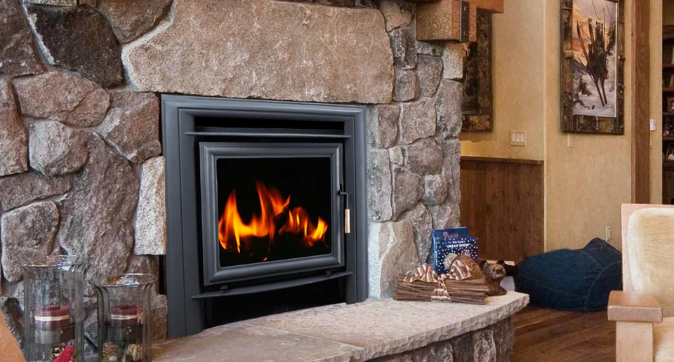 Indoor Cast Iron  Heating-Equipment Wall Insert Wood Burning Stove Fireplace Fire Heaters Gas Fireplace for Home Use