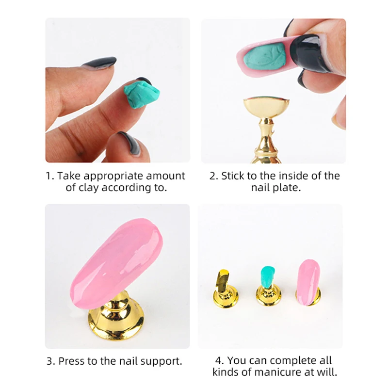 High Quality Holder Removable Mounting Board Diy Putty Manicure Clay Reusable Display Tips Glue Nail Art Adhesive Plasticine
