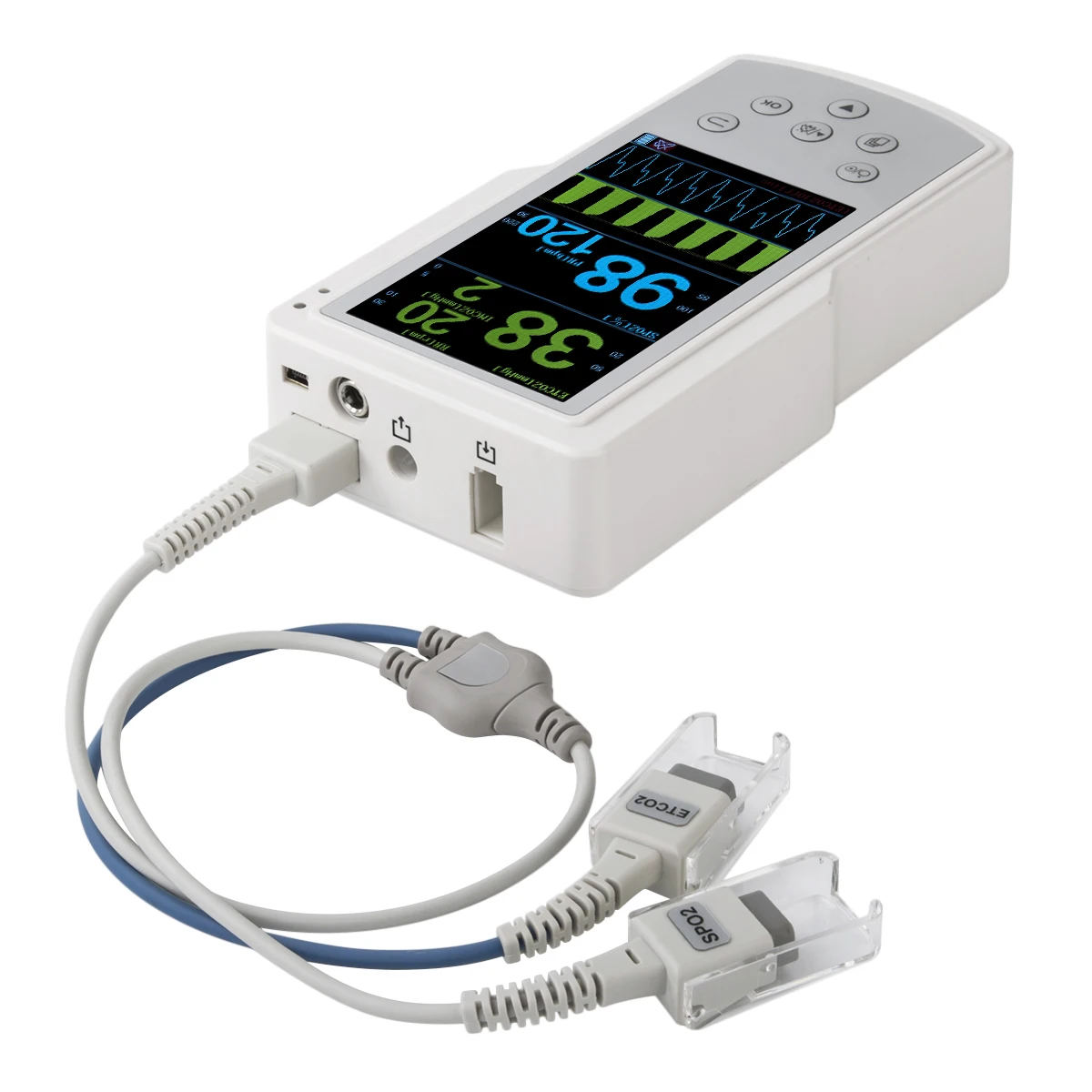 Handheld veterinary etco2 capnograph ETCO2 SPO2 multiparameter monitor