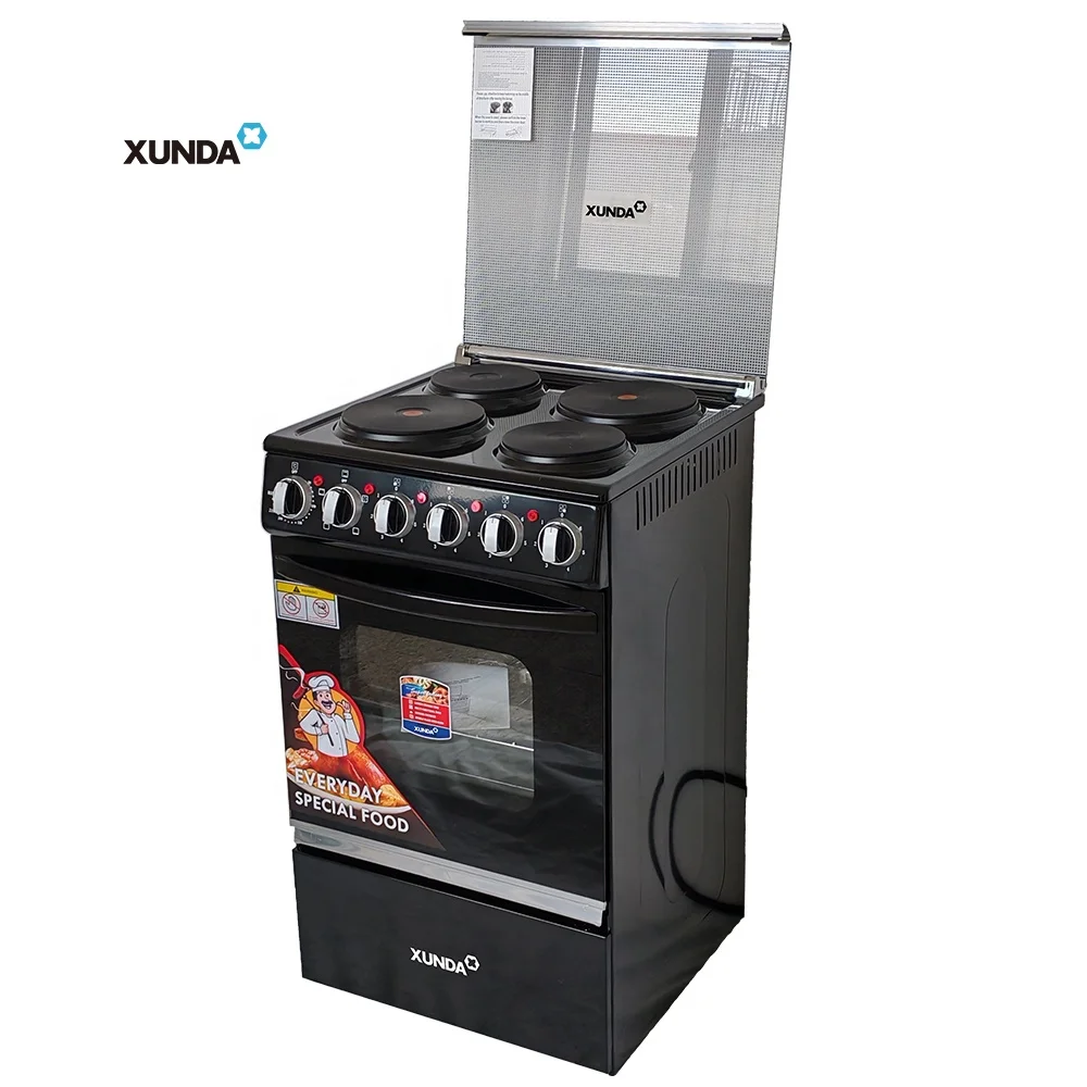 Xunda Good Price Free Standing 4 Burner Electric Hot Plate Electric Kitchen Stainless Steel Cooker Range Stove With Oven