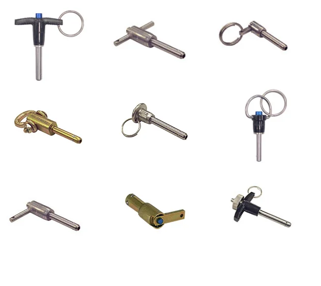 push button handle aircraft quick release ball lock pin auto lock