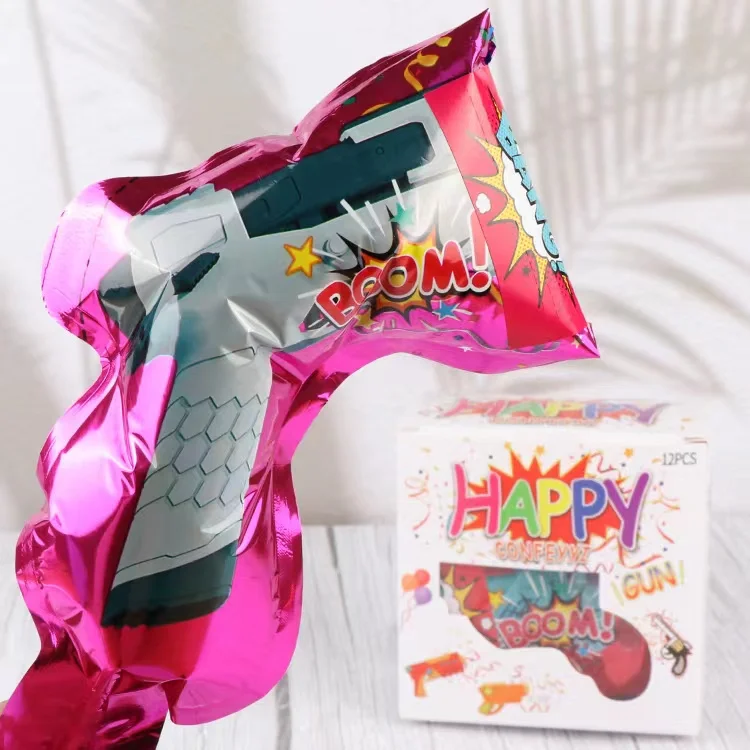 Горячая Распродажа, праздничный пистолет-фейерверк, надувной пистолет, воздушные шары из фольги с конфетти