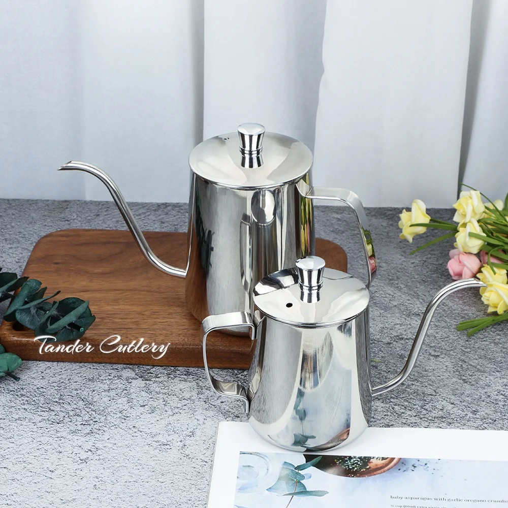 Factory Stainless Steel Gooseneck Manual Pour Over Hand Drip Pot Coffee Kettle Pot For Drip Coffee Milk Jugs  Mini 12 oz / 20 oz