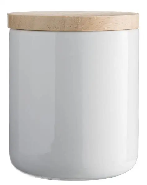 Kitchen sealed ceramic jar airtight storage 300g/500g ceramic storage jar with wooden bamboo lid