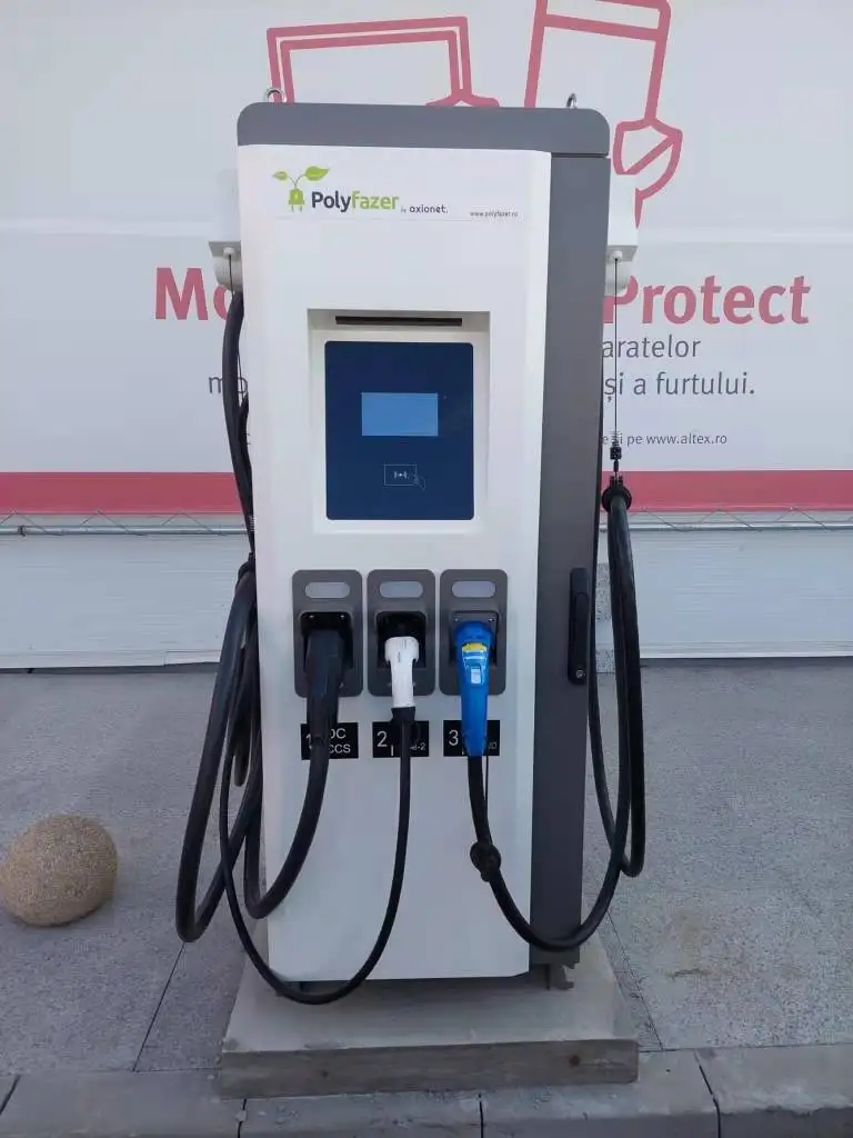EFlex OCPP интегрированное CCS CHAdeMO EV зарядное устройство с 120 Вт DC 22kW AC Тип 2 выход и балансировочная катушка для управления кабелями