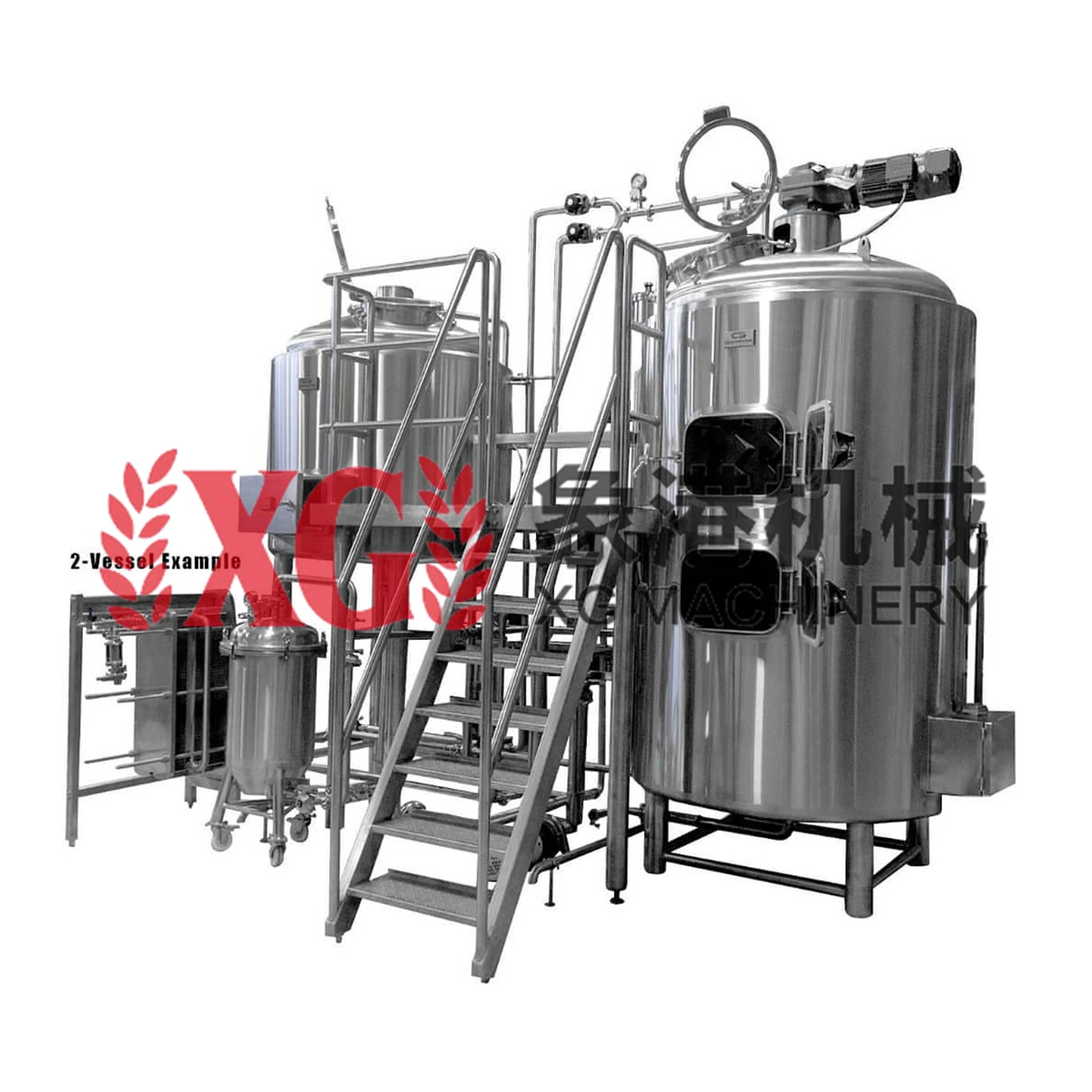 Сосуд из нержавеющей стали 600L 6HL 5BBL с прямым огнем, 3 сосуда, полная Пивоваренная система