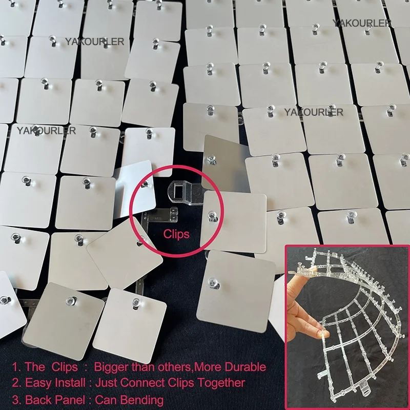 New colors interlocking glitter panel wedding party events use sequin panels shimmer wall backdrop