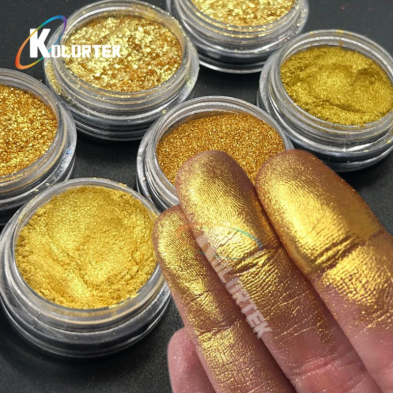 Kolortek Gold Powder Mica Powder for Cosmetics Pearl Powder, Mica Colors, and Sparkles for Eyeshadow & Lip Gloss Pigments