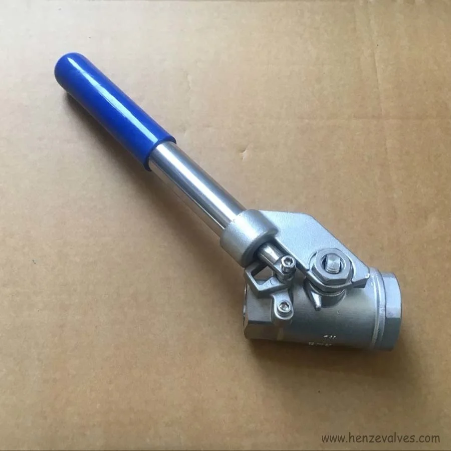 1000WOG Threaded Deadman Ball valve with spring return handle for self closing 2 or 3 piece body