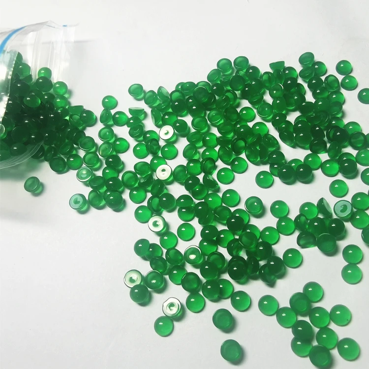 Wholesale Turquoise Malay Jade Green Color Round Flat Back Synthetic Gemstone Cabochon Glass Gemstone For Jewelry Making
