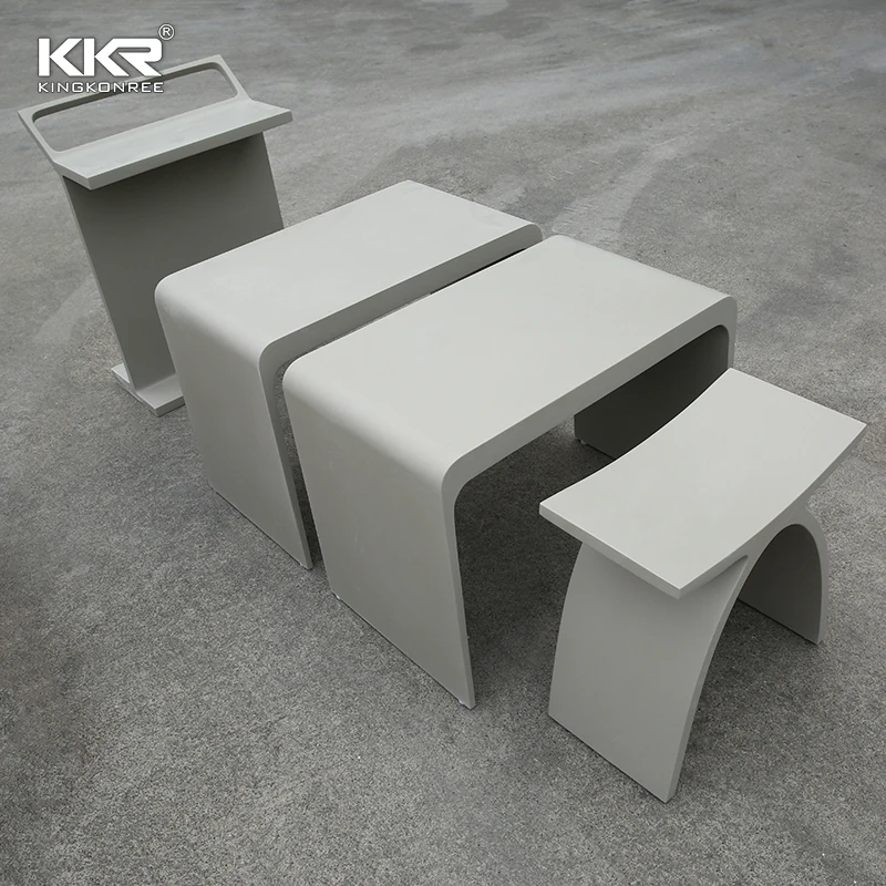 Modern Design Solid Surface Shower Stool Bathroom Decorative Seating Stool