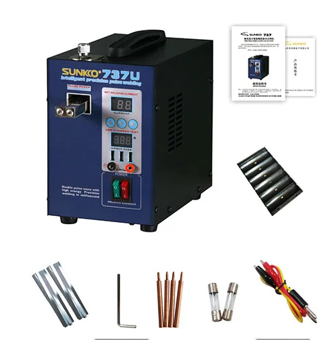 New Sunkko 737u Spot Welder Machine 2.8kw Double Pulse Battery Spot Welding Machine Usb Charging Test 18650 Battery Pack Welder