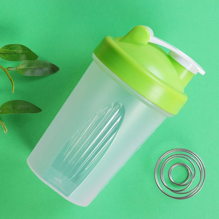 Wholesale 400ml High Quality BPA Free mini Protein Shakes cup with stainless steel wire whisk shaker ball