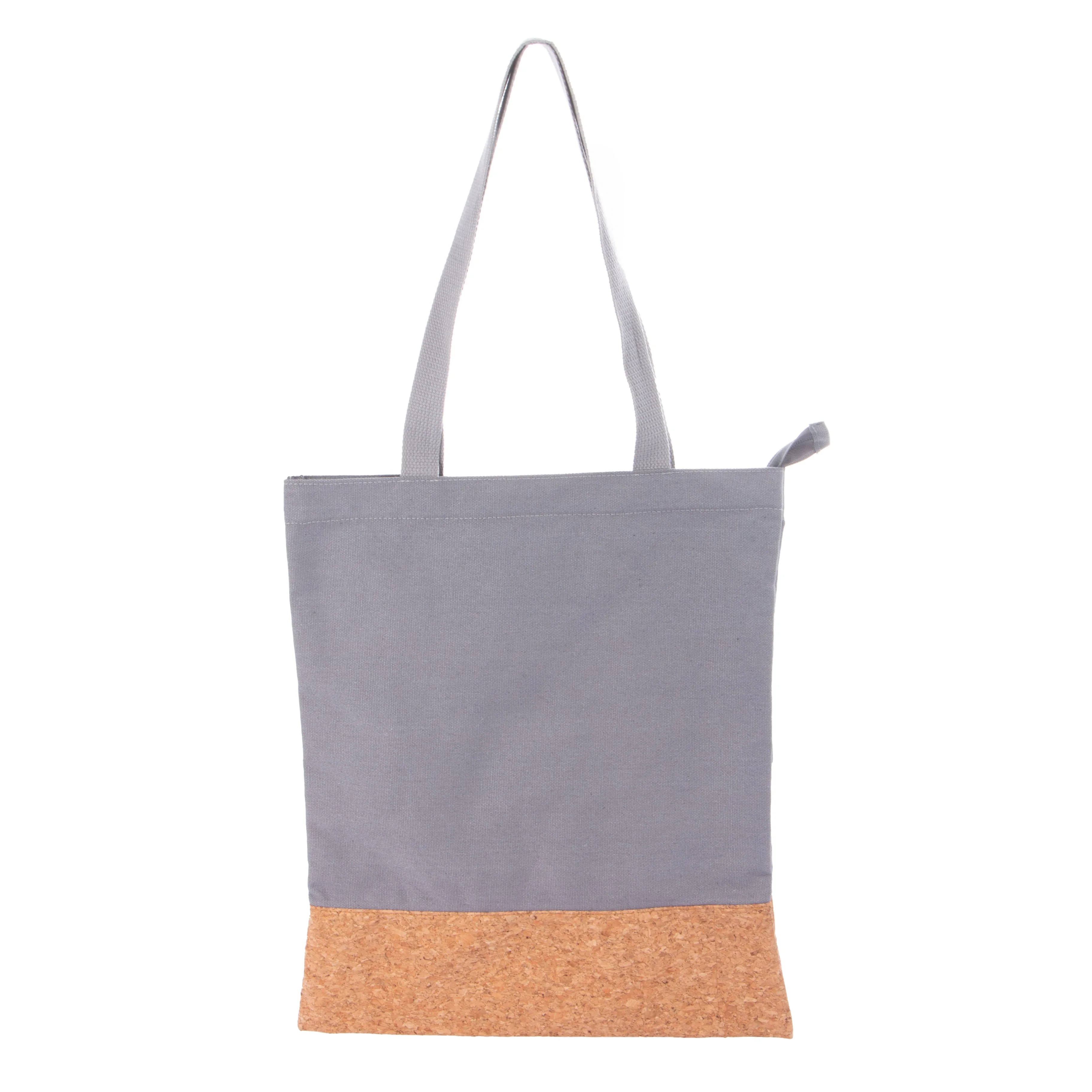 2022 fashion Wholesale cheap GRS certificate Custom Printed Promotional Calico cork split joint Cotton Canvas Shopping Tote Bags