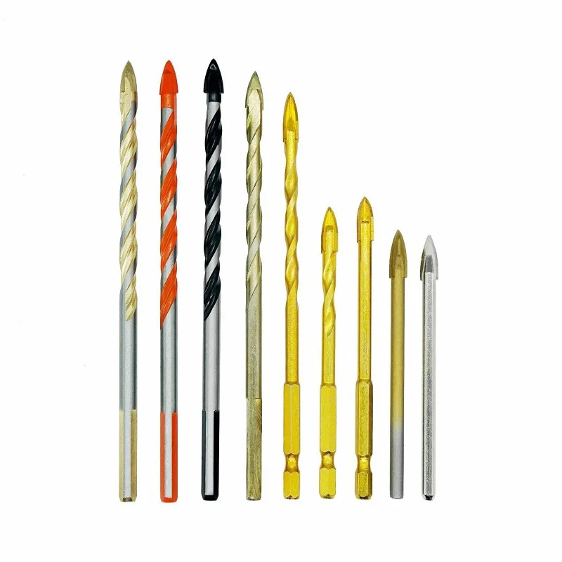 Factory Manufacturer 5mm Flat or Cross Tip YG6X Tungsten Carbide tipped Drill bit set for Porcelain Glass