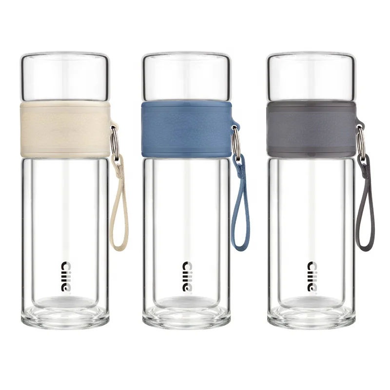 
320ml Glass Tea Bottle With Tea Filter Tritan PC Plastic Water Bottle BPA Free Drink Bottles Wholesale Manufacturer 