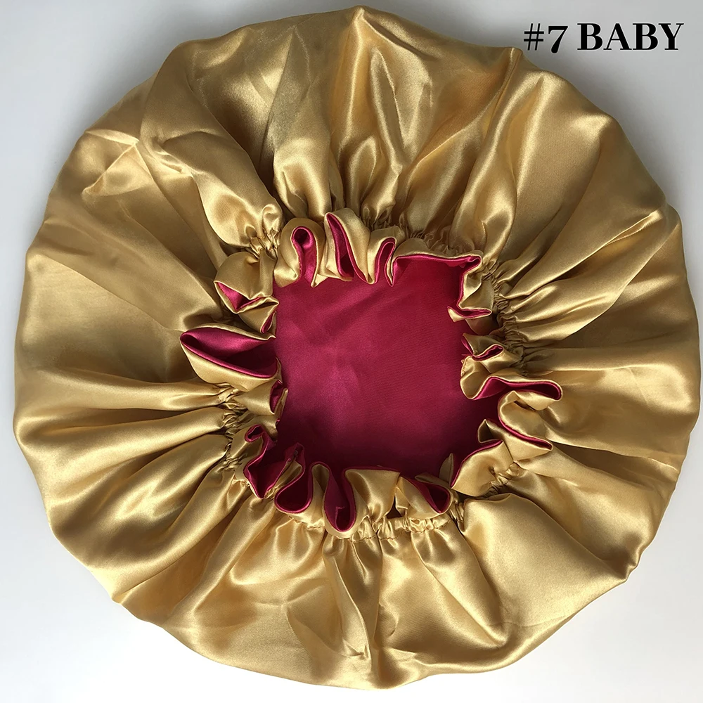 hair care/hair cover/hair bonnets Double Layer Hair Bonnet Silk Cover Sleeping Hat Satin Double Layer Braid Large Bonnet