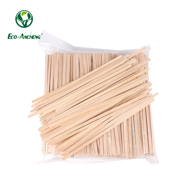 Biodegradable Birch Disposable Wooden Coffee Stirrer Sticks With Individually Wrapped