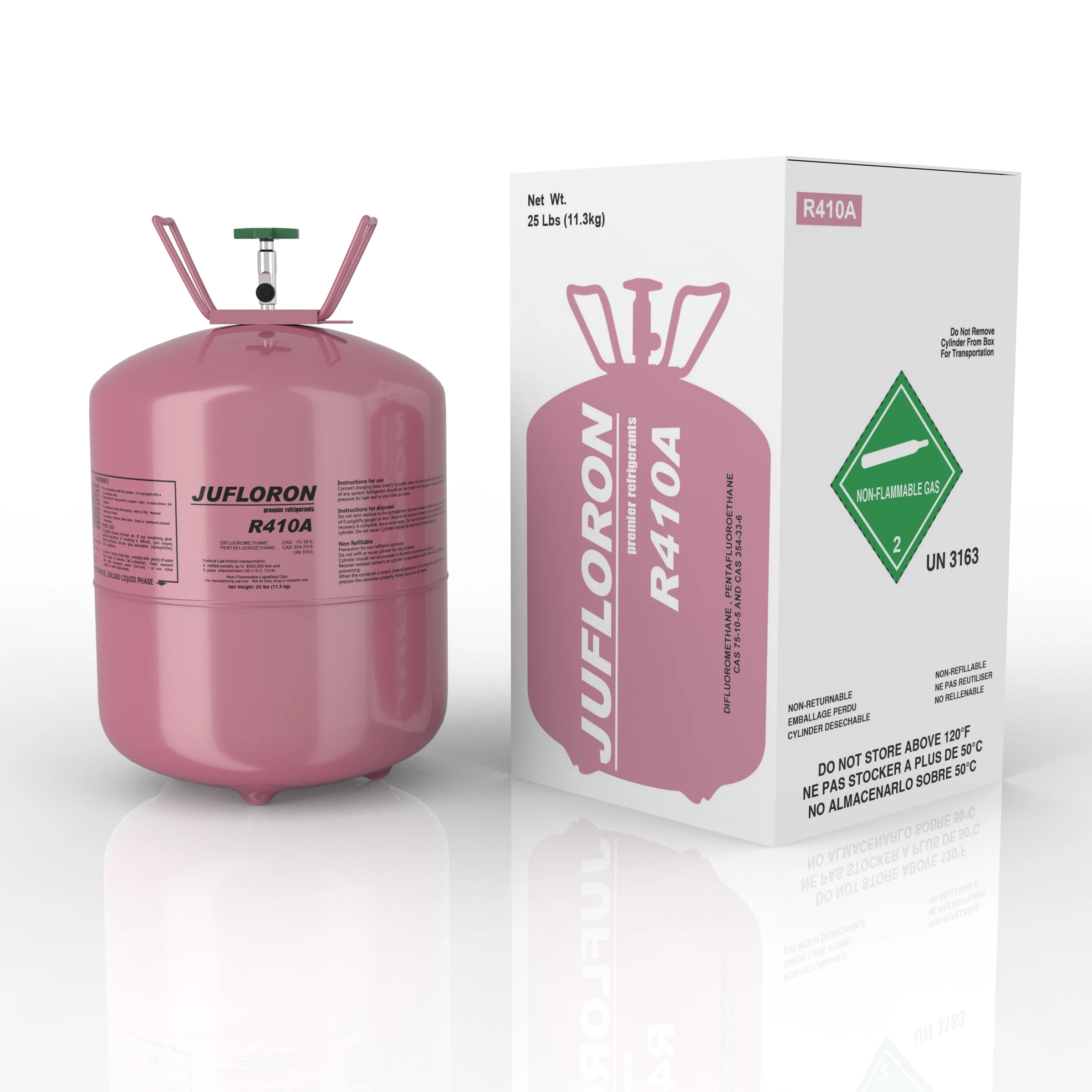 R410A high quality 99.9% purity cylinder 11.3kg refrigerant gas R410A good price CE refillable/disposable