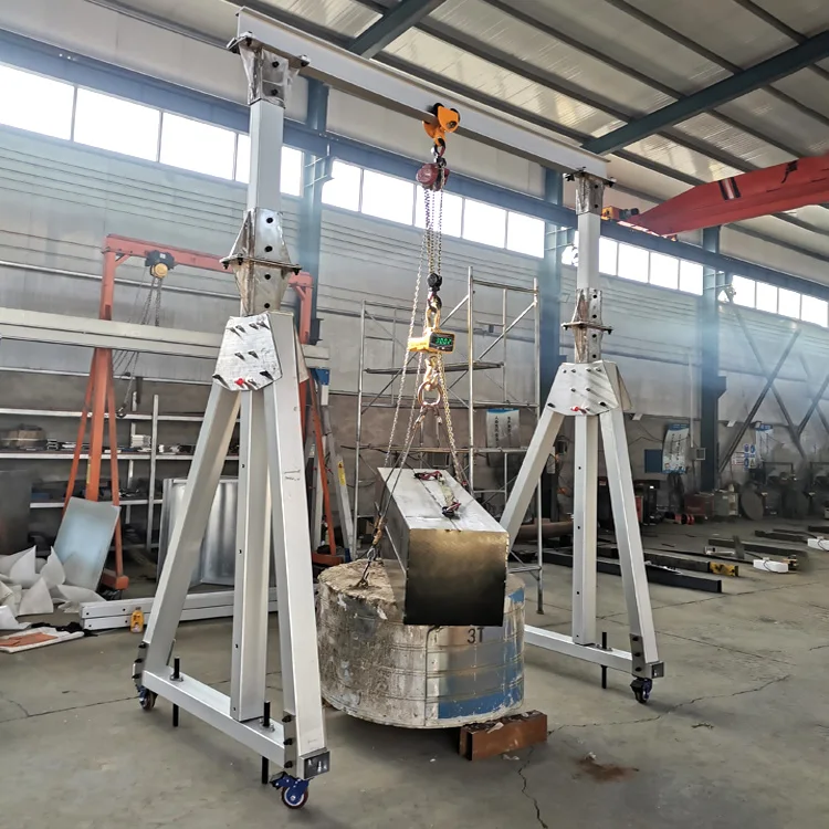 Workshop adjustable lightweight 1t,2t,3t,5t,7.5t,10t,15t,20t Aluminum Alloy Folding Mini Gantry Crane