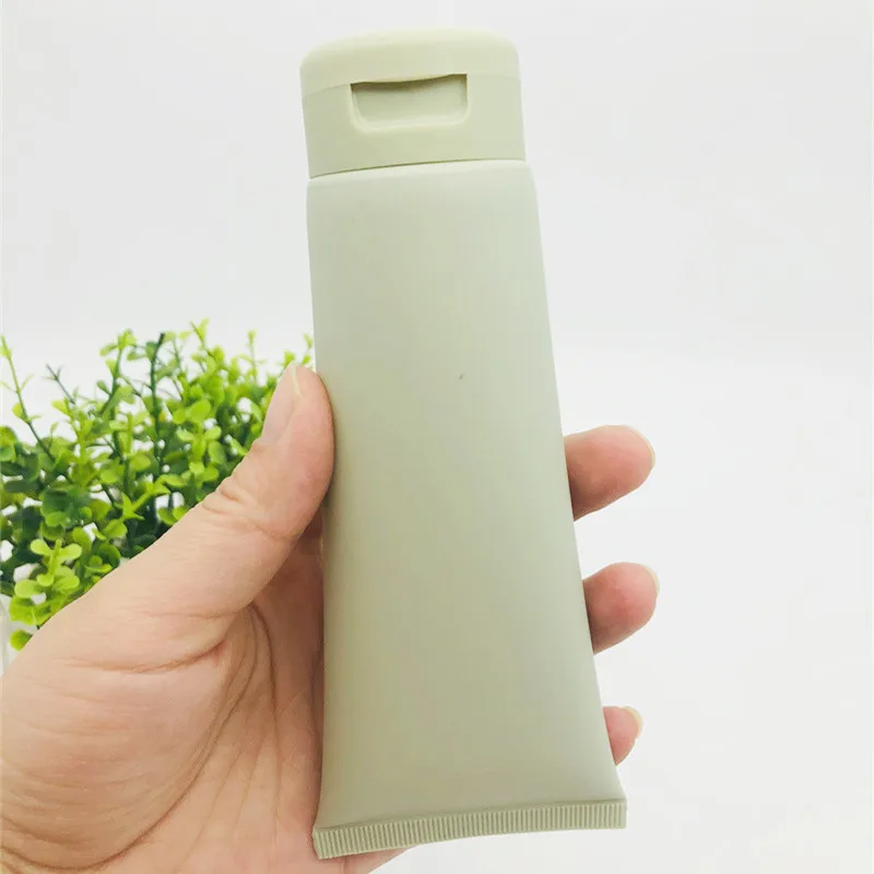 100ml 120ml 140ml Matte Green Plastic Lotion Containers Empty Refillable Bottles Emulsion Cream Packaging Makeup Squeeze Tube