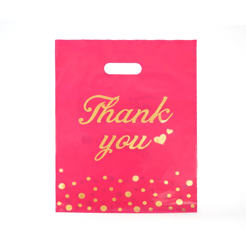 Customized Logo Shop Boutique Gifts Die Cut Handle Bag Reusable  Carry Bag biodegradable PE Plastic Shopping Bag