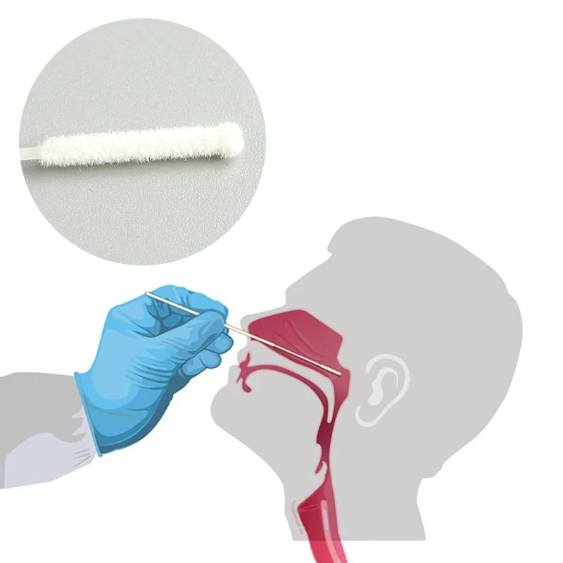 Wholesale Price Disposable Antigen test kit Nasal Sampling Nylon Swab Flocked Stick Nasal Swab