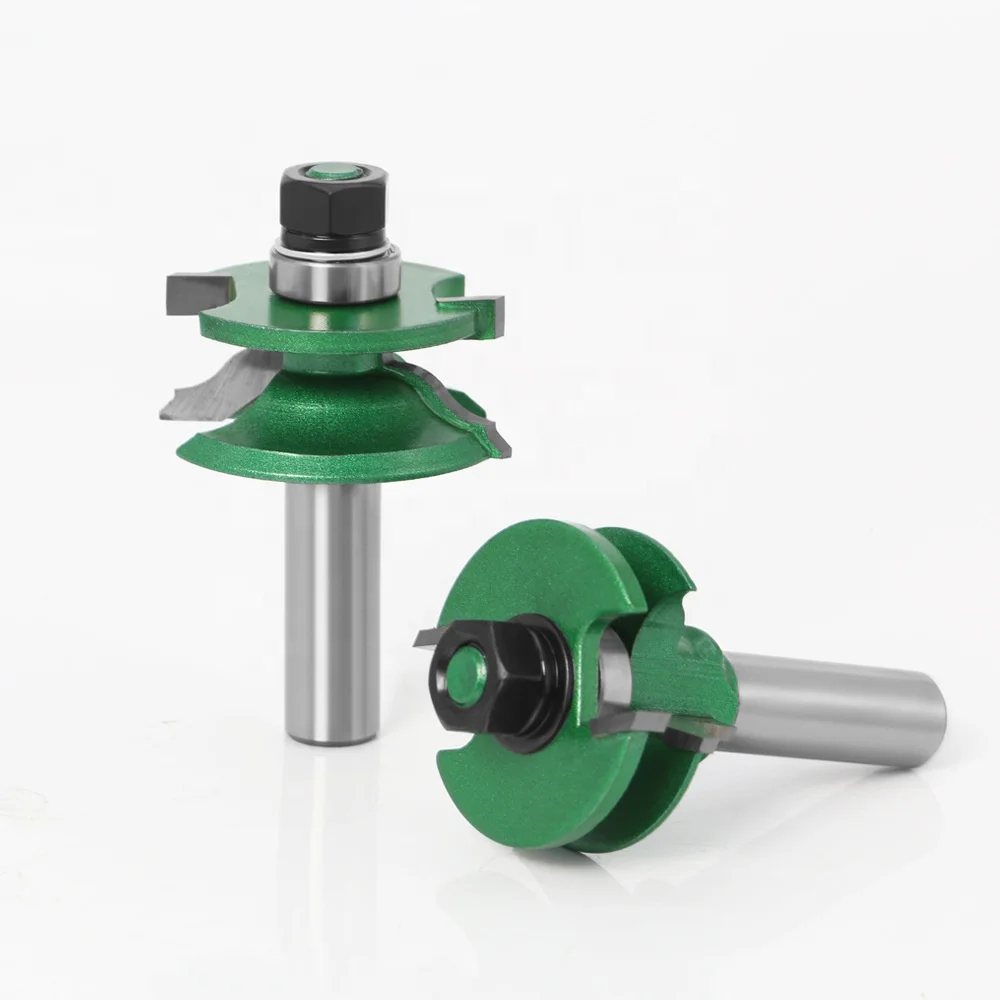 TGS 2pc 12mm Shank Raised Panel Cabinet Door Router Bit Set Woodworking Cutter