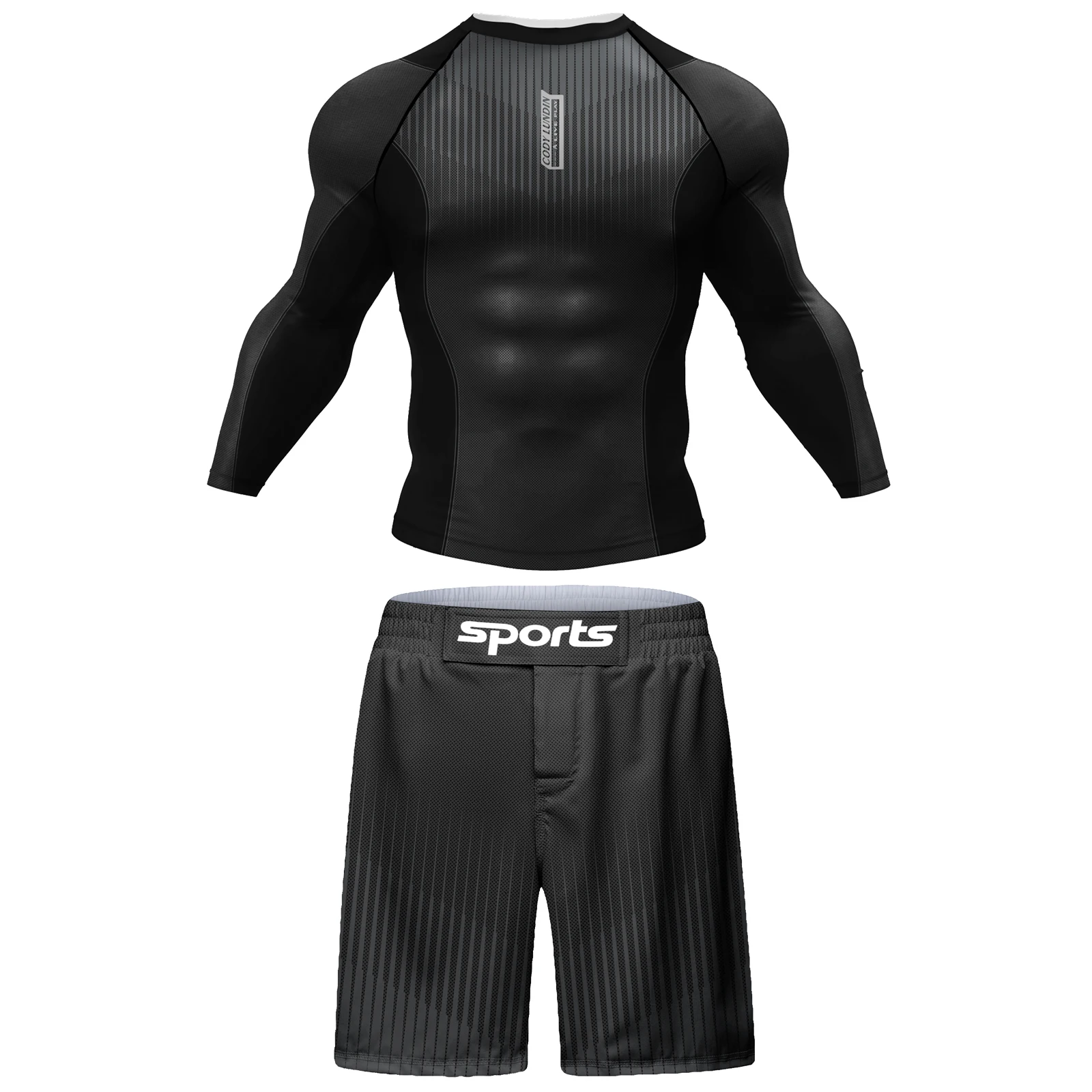 Cody Lundin Funny Graphic MMA BJJ Rashguard Set Cool Grappling jiu jitsu Compression T-shirts Men Printed Casual Gym Tops