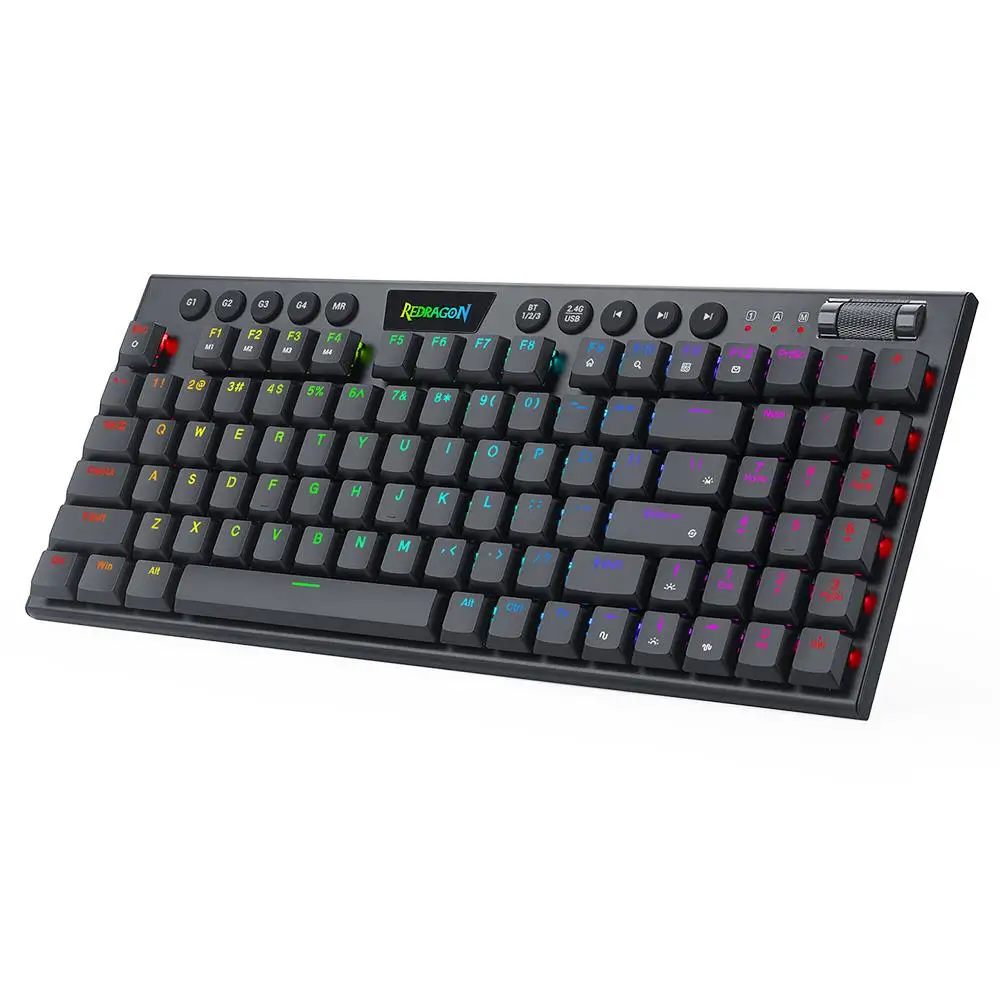 Redragon K625P-KBS Yi Pro Wireless Tri-Mode RGB Backlight Blue Switch Computer Number Mechanical Keyboard