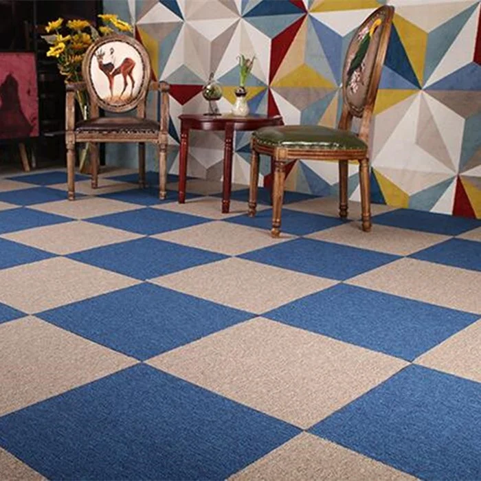 High quality interlocking PP gray peel and stick  floor carpet for  office commercial carpet tiles 50x50