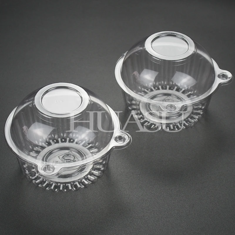 Fruit Clamshell Packaging Container Fruit Vegetable Salad Packaging Box with Lid Transparent R-pet Plastic Food PET Cake Accept