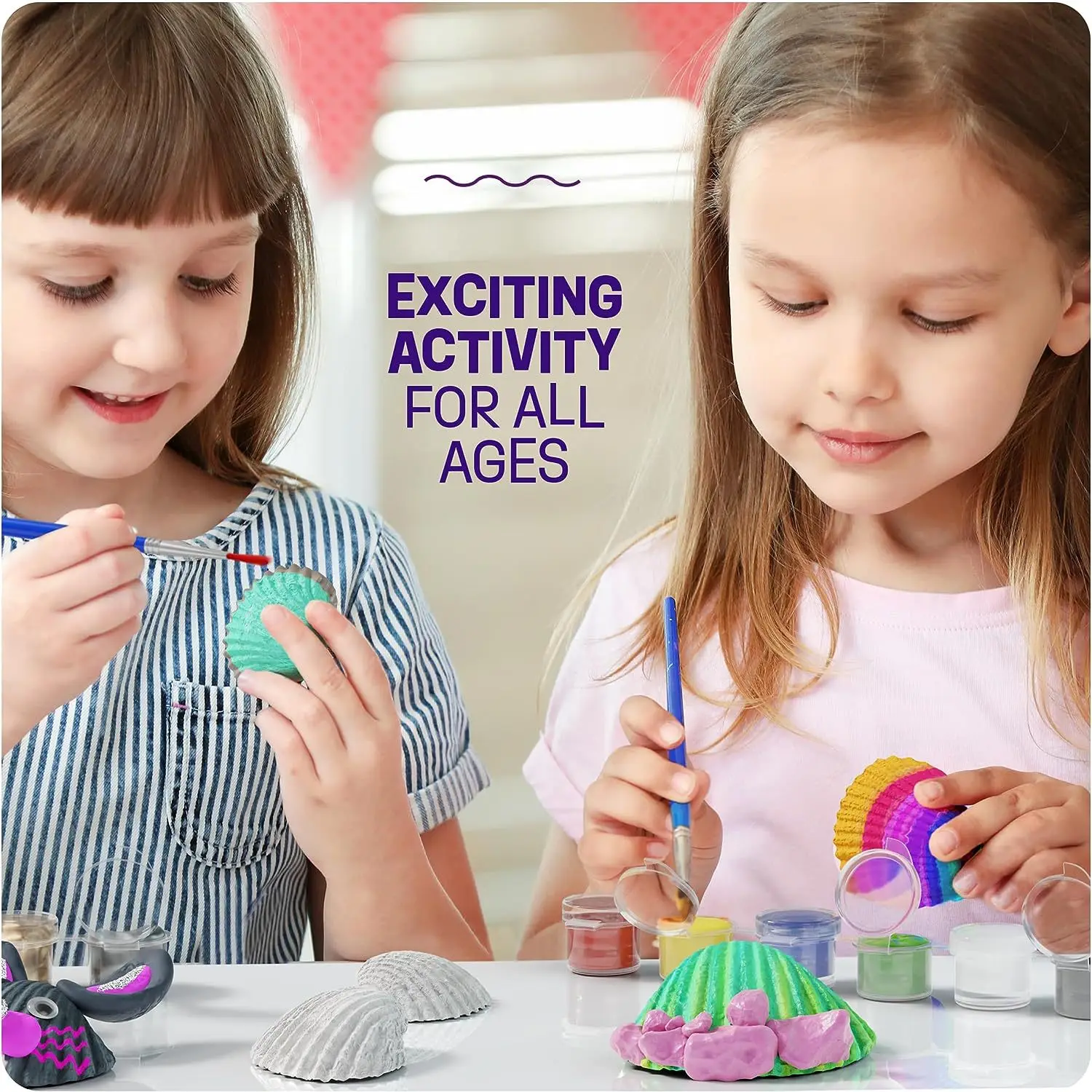 Kids Sea Shell Painting Kit Arts Crafts Gifts for Boys and Girls Easter Craft Activities Kits Creative Art  Gift Toys for kids