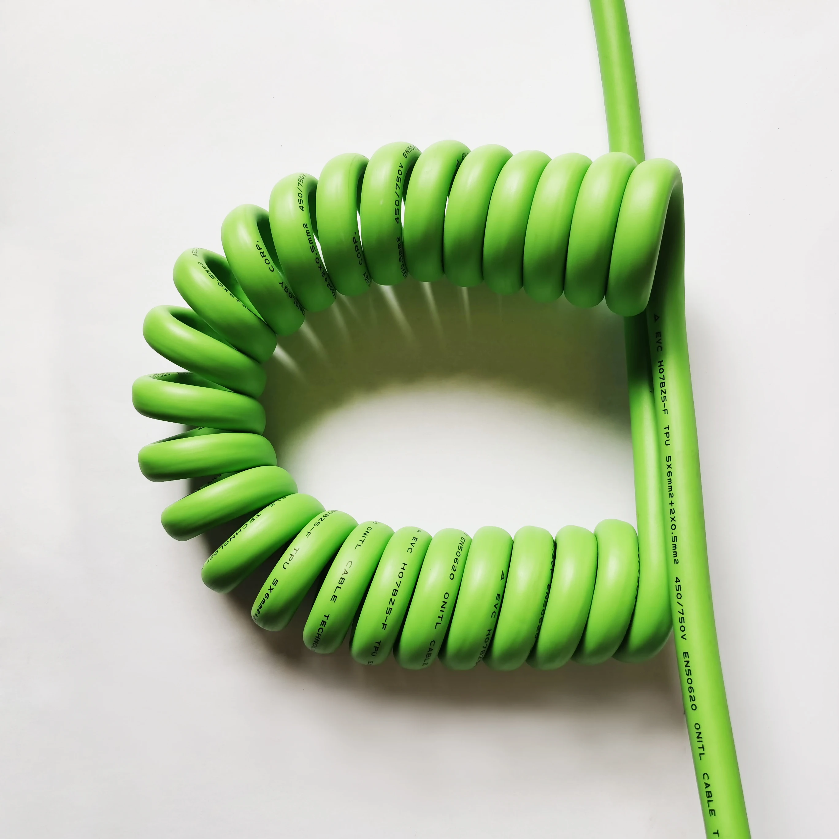 three-phase 16A 5*2.5mm+0.75mm 5m 6m 8m 10m EV spring  cable  Charging pile spiral cable spiral power cable