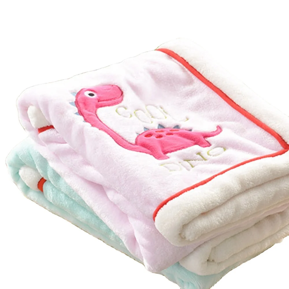 D-Multi-function cute baby flannel blanket swaddle newborn cartoon design baby blanket