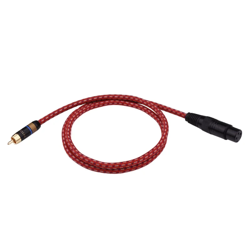 professional  pure copper gold plated  RCA jack xlr to rca cable  HIFI  xlr cable plug xlr female to rca