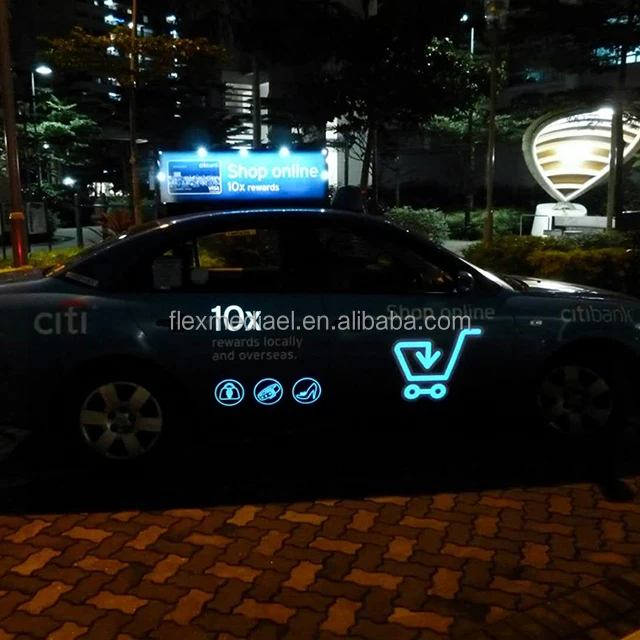 hot sales car poster car sticker for advertisement apply for BUS taxi school led vintage car with low cost