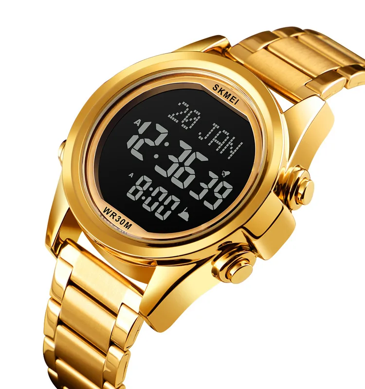Azan Watch Led  Luxury Islamic Qibla Direction Time Reminder Luminous Digital  Watches Wrist Casual Waterproof Relojes